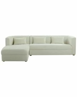 TOV Callie Cream Left Velvet Sectional Home Sofas & Sectionals