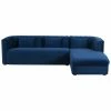 TOV Callie Navy Right Velvet Sectional Home Sofas & Sectionals