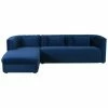 TOV Callie Navy Left Velvet Sectional Home Sofas & Sectionals