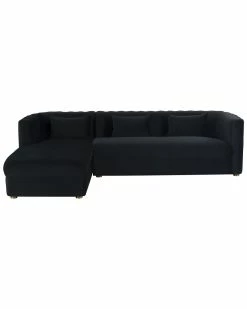 TOV Callie Black Left Velvet Sectional Home Sofas & Sectionals