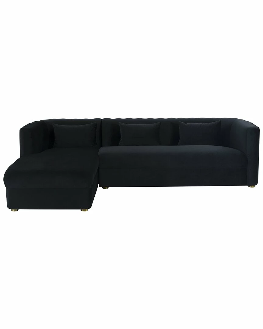 TOV Callie Black Left Velvet Sectional Home Sofas & Sectionals 1 TOV Callie Black Left Velvet Sectional Home Sofas & Sectionals