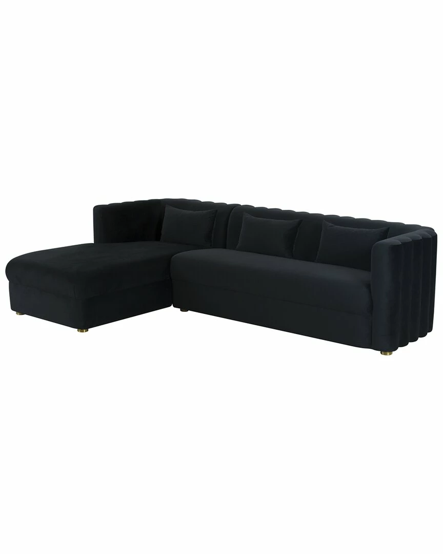 TOV Callie Black Left Velvet Sectional Home Sofas & Sectionals 2 TOV Callie Black Left Velvet Sectional Home Sofas & Sectionals - Image 2