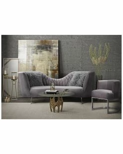 TOV Eva Grey Velvet Sofa And Chair Set Home Sofas & Sectionals -TOV Shop 3050026953 RLLZ 4