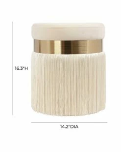 TOV Furniture Melody Tasseled Ottoman Home Ottomans & Poufs -TOV Shop 3050033458 RLLZ 3