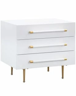 TOV Trident White Nightstand Home Nightstands