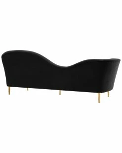 TOV Plato Black Velvet Sofa Home Sofas & Sectionals -TOV Shop 3050045606 RLLZ 3