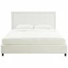 TOV Reed White Velvet Bed Home Beds & Headboards
