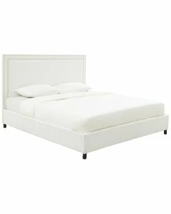 TOV Reed White Velvet Bed Home Beds & Headboards -TOV Shop 3050045607 RLLZ 2