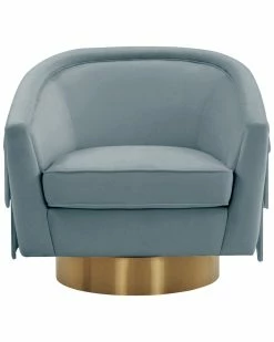 TOV Flapper Bluestone Swivel Chair Home Accent Chairs