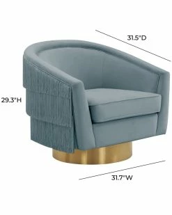 TOV Flapper Bluestone Swivel Chair Home Accent Chairs -TOV Shop 3050093052 RLLZ 4