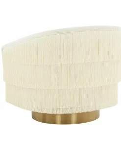 TOV Flapper Cream Swivel Chair Home Accent Chairs -TOV Shop 3050093053 RLLZ 3