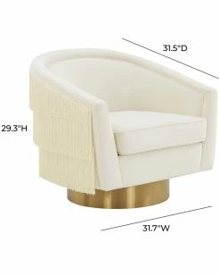TOV Flapper Cream Swivel Chair Home Accent Chairs -TOV Shop 3050093053 RLLZ 4