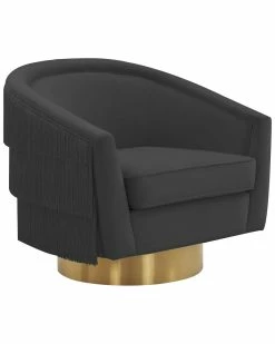 TOV Flapper Black Swivel Chair Home Accent Chairs -TOV Shop 3050093055 RLLZ 2