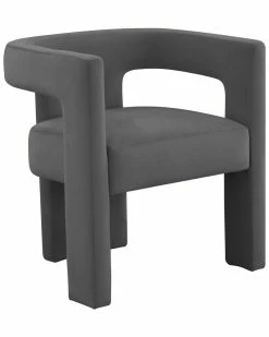 TOV Sloane Dark Grey Velvet Chair Home Accent Chairs -TOV Shop 3050093058 RLLZ 2