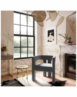 TOV Sloane Dark Grey Velvet Chair Home Accent Chairs -TOV Shop 3050093058 RLLZ 4