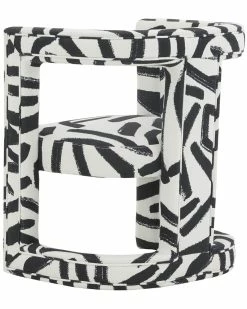 TOV Ada Velvet Chair In Black Brushstroke Pattern Home Accent Chairs -TOV Shop 3050093060 RLLZ 3