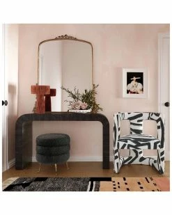 TOV Ada Velvet Chair In Black Brushstroke Pattern Home Accent Chairs -TOV Shop 3050093060 RLLZ 4