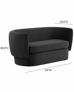 TOV Isabella Black Velvet Loveseat Home Sofas & Sectionals -TOV Shop 3050093092 RLLZ 4