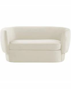 TOV Isabella Cream Velvet Loveseat Home Sofas & Sectionals