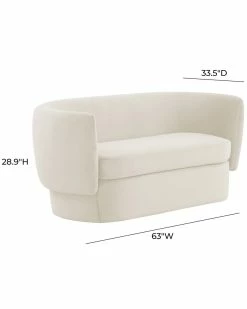 TOV Isabella Cream Velvet Loveseat Home Sofas & Sectionals -TOV Shop 3050093093 RLLZ 4