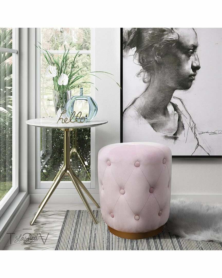 TOV Skylar Velvet Ottoman Home Ottomans & Poufs 2 TOV Skylar Velvet Ottoman Home Ottomans & Poufs - Image 2