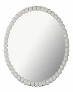 TOV Furniture Baria White Wooden Mirror Home Mirrors & Wall Art
