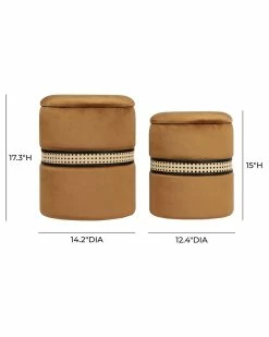 TOV Set Of 2 Alani Velvet Nesting Ottomans Home Ottomans & Poufs -TOV Shop 3050179839 RLLZ 4