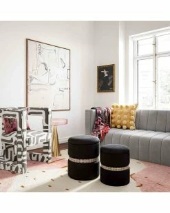 TOV Furniture Set Of 2 Alani Velvet Nesting Ottomans Home Ottomans & Poufs -TOV Shop 3050179840 RLLZ 2