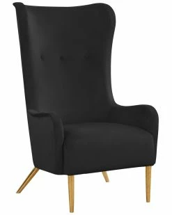 TOV Furniture Ethan Tall Velvet Chair Home Accent Chairs