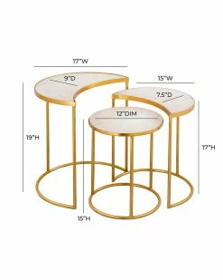 TOV Furniture Set Of 3 Crescent Nesting Tables Home End & Side Tables -TOV Shop 3050193245 RLLZ 3