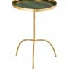 TOV Enamel Black & Green Accent Table Home End & Side Tables