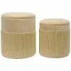 TOV Set Of 2 Tassel Cream Storage Ottomans Home Ottomans & Poufs