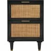 TOV Furniture Sierra Noir Nightstand Home Dressers & Armoires Black