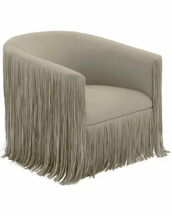 TOV Shag Me Swivel Chair Home Accent Chairs