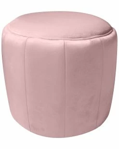 TOV Ives Velvet Ottoman Home Ottomans & Poufs