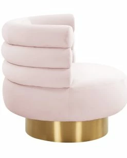 TOV Furniture Naomi Blush Velvet Swivel Chair Home Office Chairs -TOV Shop 3050350624 RLLZ 3