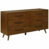 TOV Furniture Emery Pecan 6 Drawer Dresser Home Dressers & Armoires