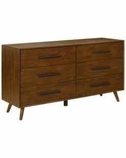 TOV Furniture Emery Pecan 6 Drawer Dresser Home Dressers & Armoires