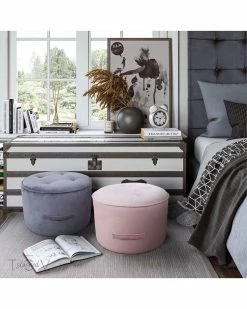 TOV Furniture Luna Velvet Ottoman Home Ottomans & Poufs -TOV Shop 3050366562 RLLZ 2