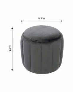 TOV Furniture Ives Velvet Ottoman Home Ottomans & Poufs -TOV Shop 3050371202 RLLZ 3