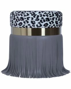 TOV Ajani Upholstered Ottoman Home Ottomans & Poufs