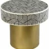 TOV Bone Inlay Round Side Table Home End & Side Tables