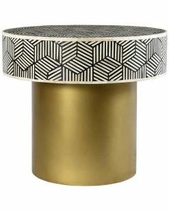 TOV Bone Inlay Round Side Table Home End & Side Tables -TOV Shop 3050374769 RLLZ 3