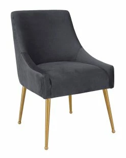 TOV Beatrix Pleated Velvet Side Chair Home Accent Chairs