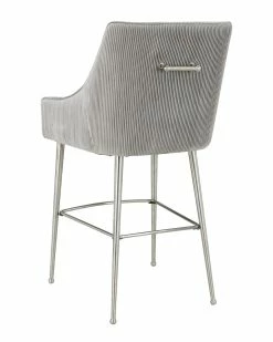 TOV Beatrix Pleated Velvet Bar Stool Home Dining Chairs & Stools -TOV Shop 3050392118 RLLZ 3