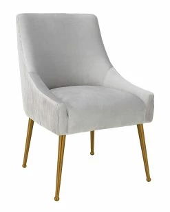 TOV Beatrix Pleated Velvet Side Chair Home Accent Chairs