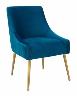TOV Beatrix Pleated Velvet Side Chair Home Accent Chairs