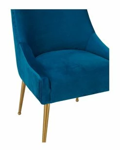 TOV Beatrix Pleated Velvet Side Chair Home Accent Chairs -TOV Shop 3050392122 RLLZ 4