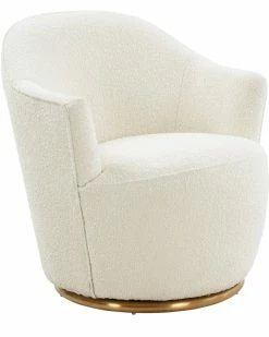 TOV Furniture Skyla Boucle Swivel Chair Home Office Chairs Cream -TOV Shop 3050424934 RLLZ 2