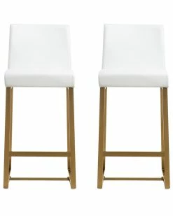 TOV Furniture Set Of 2 Denmark Counter Stools Home Dining Chairs & Stools